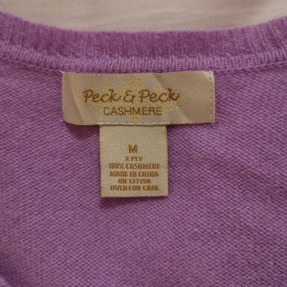 Peck & Peck 2 Ply 100% Cashmere V-neck Sweater Size M - Picture 2 of 6